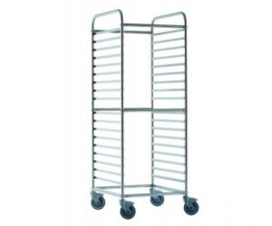 Carrello gastronorm 2/1 - in acciaio inox per 18 teglie