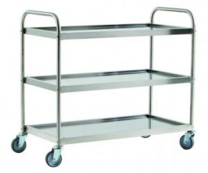 Carrello in acciaio inox 3 piani cm 83x52x93