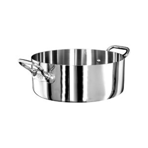 Casseruola induzione 1907 bassa in alluminio e acciaio lucido – 2 maniglie