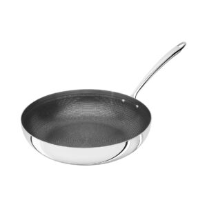 Padella induzione 1907 svasata alta in alluminio e acciaio lucido acidato antiaderente – 1 manico