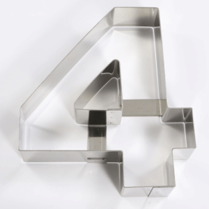 NUMERO QUATTRO 30cm H.4 INOX