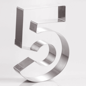 NUMERO CINQUE 30cm H.4 INOX